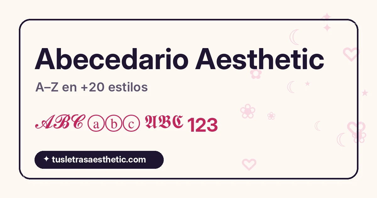 Abecedario aesthetic de la A a la Z en cursiva, burbujas y gótico para imprimir